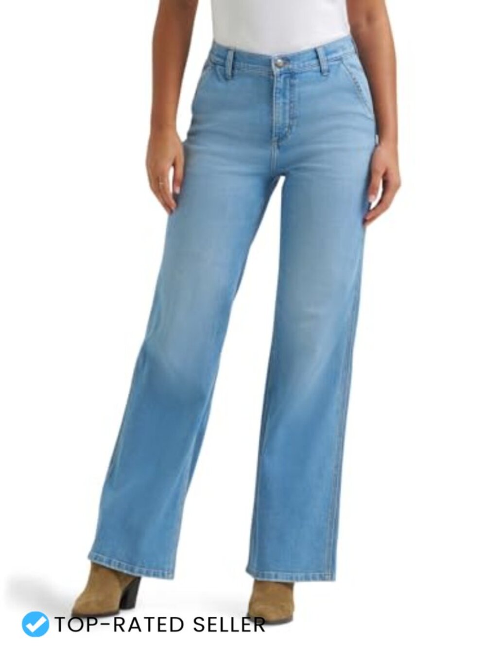 Lee Women's High Rise Wide Leg A-line Jeans Regular Fit Stretch Cotton